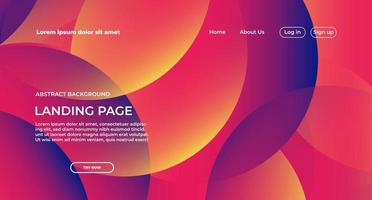 Colorful Landing Page Background Design Template vector