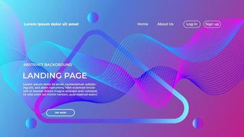 Landing Page Blue Wave Background Design Template vector