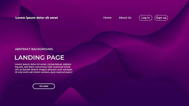 Landing Page Background Purple Gradient Color Design Template vector