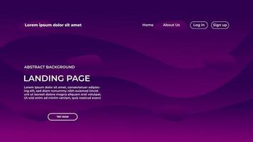 Blue Wave Landing Page Background Design Template vector
