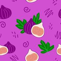 figs seamless pattern. hand drawn. , minimalism. icon, sticker card poster print fruit food. textiles, wallpaper wrapping paper background vector