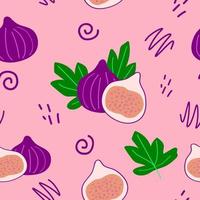 figs seamless pattern. hand drawn. , minimalism. icon, sticker card poster print fruit food. textiles, wallpaper wrapping paper background vector