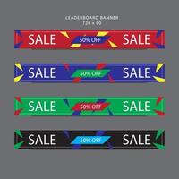 Leaderboard Banner Template Design For Website Banner vector