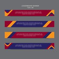 Leaderboard Banner Template Design For Website Banner vector