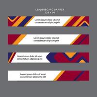 Leaderboard Banner Template Design For Website Banner vector