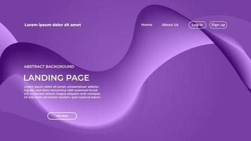 plantilla de diseño de fondo de onda azul de página de destino para diseño de sitio web vector