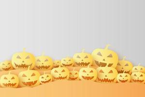 Halloween pumpkin , paper art style vector