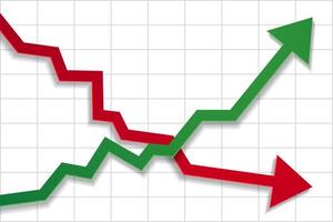 Business graph up and down vector