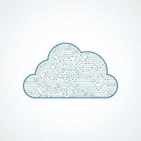 Cloud circuit board icon vector