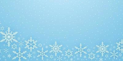 Merry Christmas, snowflakes and snowfall background in paper art style vector