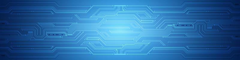 Fondo de tecnología de microchip, patrón de placa de circuito digital azul vector