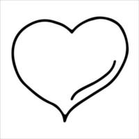 Heart hand drawing line. Muzzles. Isolated heart on a white background. Love , Valentine s day. February 14. Vector illustration