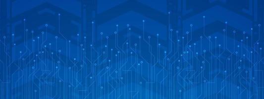 Abstract Technology Background, blue circuit board, digital power line, digital arrow movement background vector