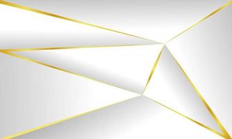 luxurious geometric abstract background. white triangle with gold line vector