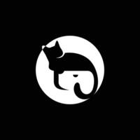 Logo cat and dog minimalist icon vector symbol flat design