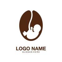 logotipo café bebé minimalista icono vector símbolo diseño plano
