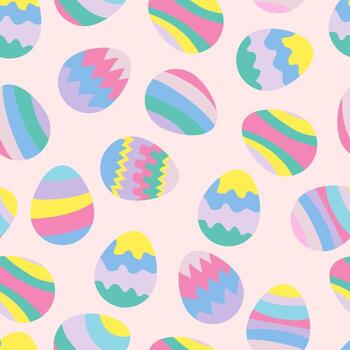 patrones sin fisuras con huevos de pascua multicolores vector