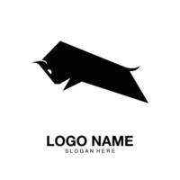 Logo bull jump minimalist icon vector symbol flat design