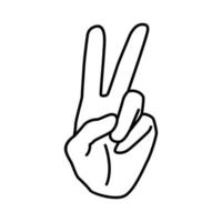 Hand sign peace vector illustration outline