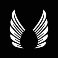alas icono vector ilustración blanco y negro