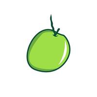 Fruit coconut vector cartoon illustration flat design