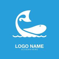 Logo whale icon symbol vector illustration