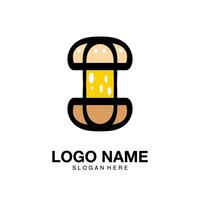 Logo burger cheese  icon vector symbol flat design