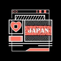 amo la ilustración de la camiseta de japón vector