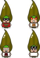 cute cartoon character vector cardamom mascot costume set summer sale bundle collection