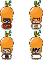 cute cartoon character vector tamarind mascot costume set summer sale bundle collection