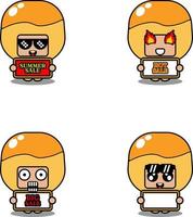 vector cute cartoon character mascot costume nastar food set summer sale bundle collection