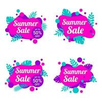 Summer sale banner template vector illustration. Summer abstract background.