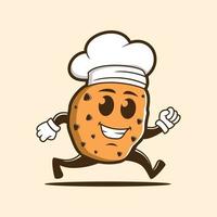 Chef cookies with chef hat character cartoon vector illustration
