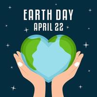 Hands with world, nature earth day vector illustration