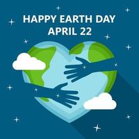 Hands with world, nature earth day vector illustration