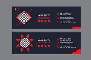 Modern business email signature footer template design Pro Vector. vector