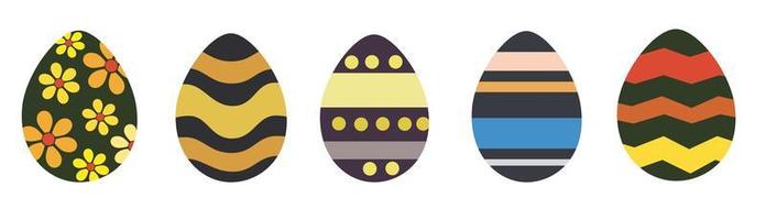 The set of Easter eggs is decorative. vector