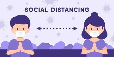 social distancing vector illustration
