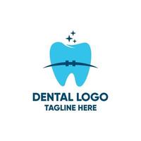 plantilla de vector de diseño de diente de logotipo dental. icono del logotipo dental aislado sobre fondo blanco