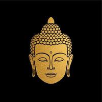 Gold Buddha Head vector illustration.
