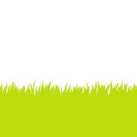 Card with green grass isolated on white background with empty space. vector