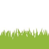 Card with green grass isolated on white background with empty space. vector