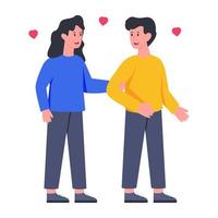 Flat design illustrations of loving couple vector