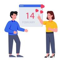A beautiful design vector of 14th february