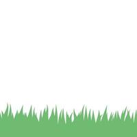 Card with green grass isolated on white background with empty space. vector