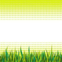 Abstract halftone background with green grass. Summer card. vector