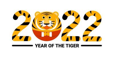Vector typography, Chinese New Year 2022, year of the Tiger,