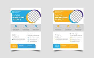 diseño de plantillas de diseño de folletos de marketing digital y negocios corporativos, folleto de conferencias o eventos vector