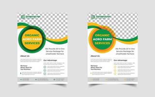 Organic agro farm flyer design or agriculture farm services flyer template vector