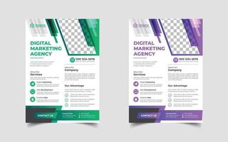 diseño de plantillas de diseño de folletos de marketing digital y negocios corporativos, folleto de conferencias o eventos vector